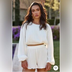 12th Tribe Portofino White Plisse Set